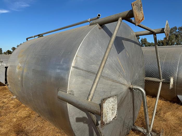 Used Tank, 6,000 Gallon, 316 Stainless Steel, Agitated, Dish Bottom, Legs, #5991015