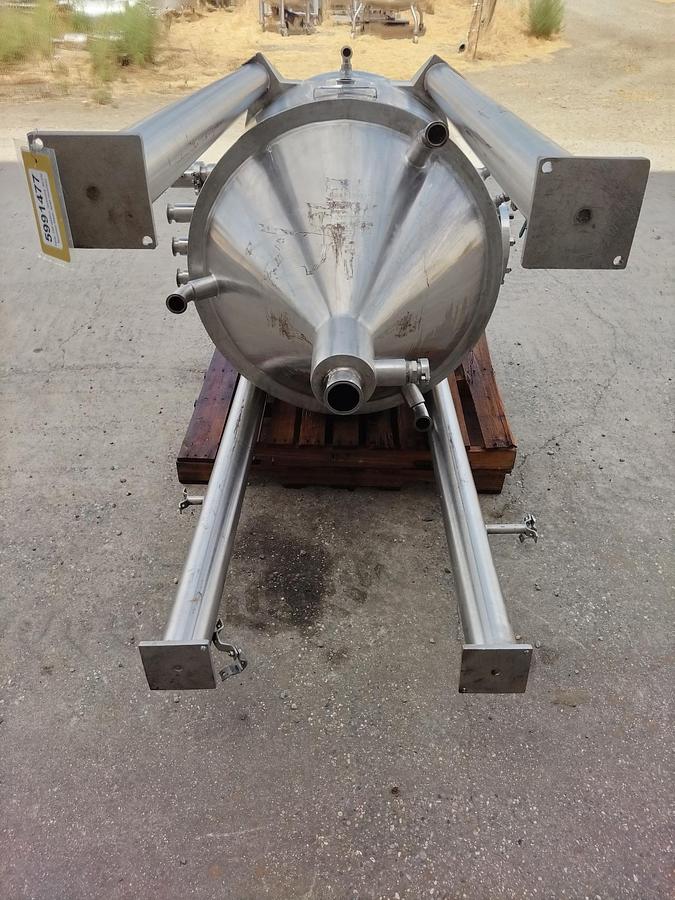 Used Tank, 250 Gallon, Jacketed, 80 PSI, Stainless Steel, ADM Stainless, #5991477