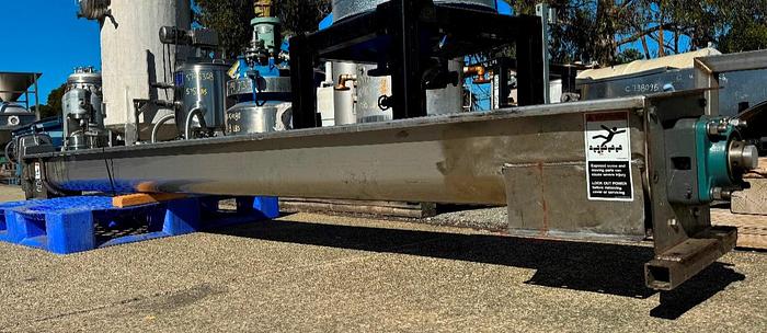Used Conveyor, Screw, 6" Diameter X 11' Long, Stainless Steel, 1 HP, #5991110