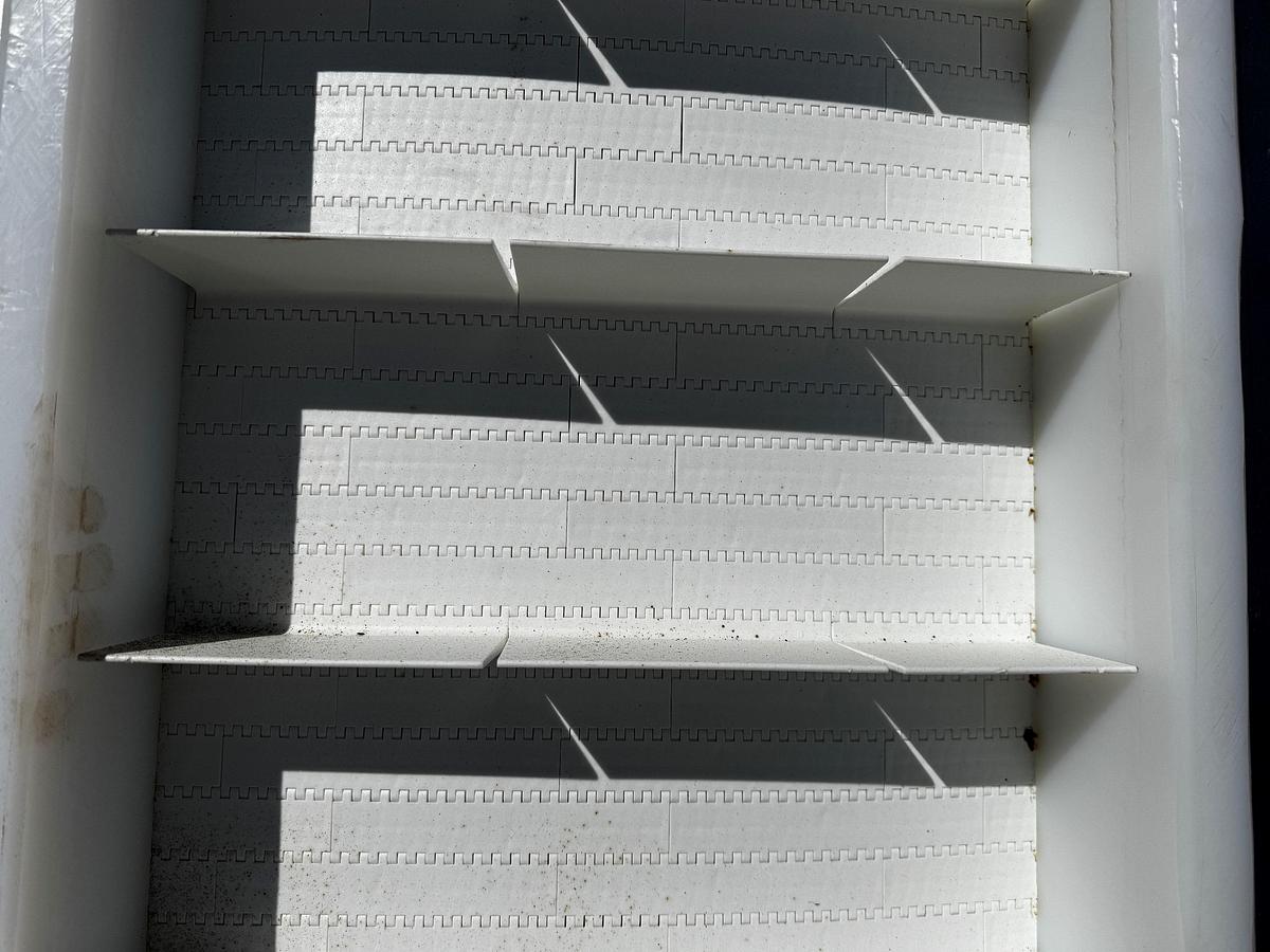 Used Conveyor, Belt, 16-1/2"W x 15'L, Incline, Cleated, Stainless Steel, #