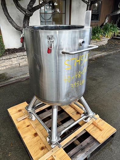 Used Tank, 33 Gallon (125-Liter), Precision Stainless, 316L Stainless Steel, Jacketed #S745107