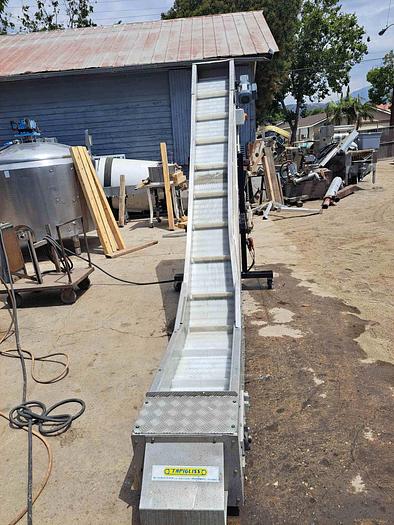 Used Conveyor, Belt, 14" x 10', Inclined, Aluminum, Z-Frame #S744767