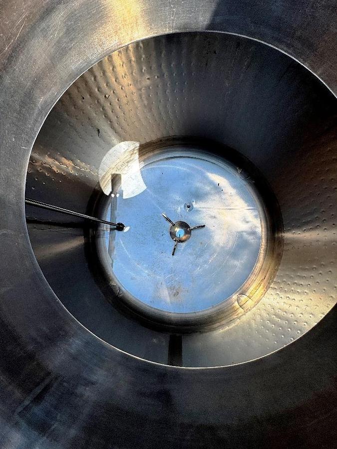 Used Tank, 290 Gallon (1,100-Liter), 316L Stainless Steel, Jacketed, Full Vacuum, Mueller, #