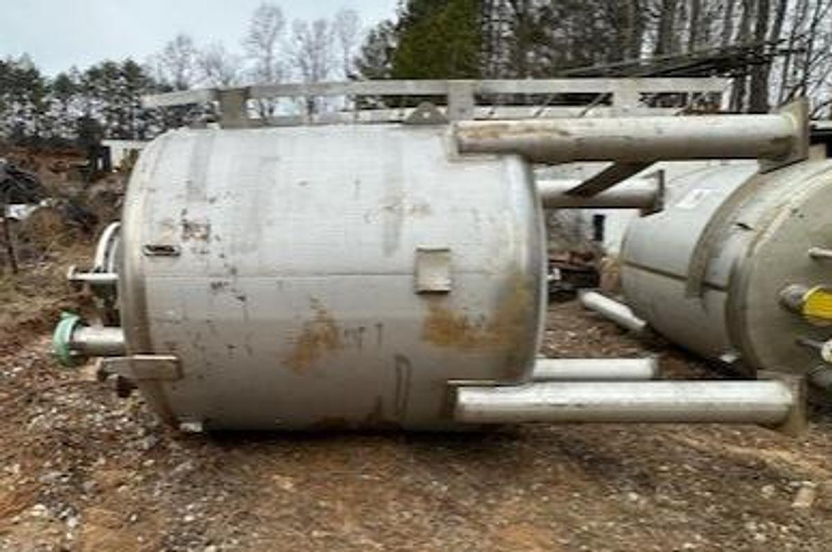 Used Tank, 1,739 Gallon, 316 Stainless Steel, Vertical, Dish Top & Bottom, #5991698