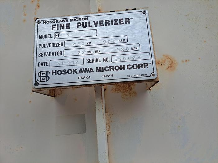 Unused Mill, Mikro, FP-7, C/st, Hosokawa, 600 HP, (2) #C481251