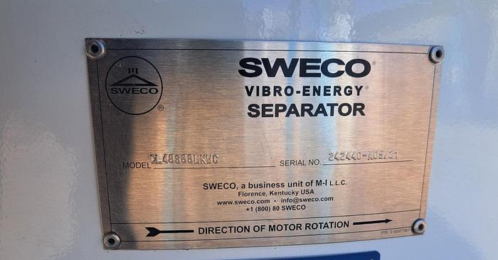 Used Screen, Sweco, 48”, Single Deck, Stainless Steel, 2.5 HP, #5880232