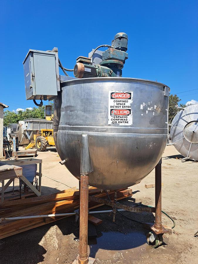 Used Kettle, 500-Gallon, Stainless Steel, Double Motion, Agitated, Lee #5991292