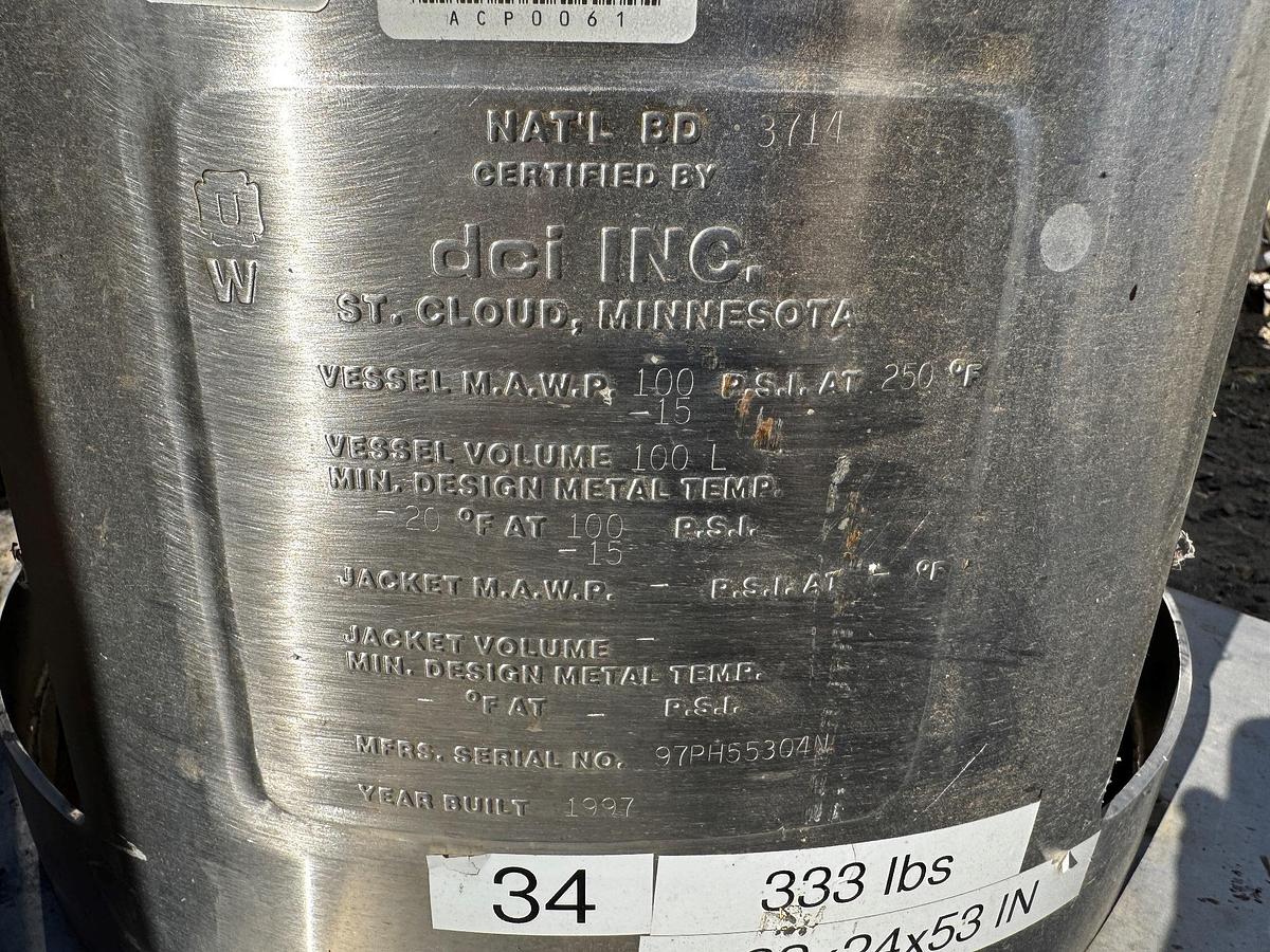 Used Tank, 79 Gallon (300 Liter), Walker, Portable, 316L Stainless, #5991460