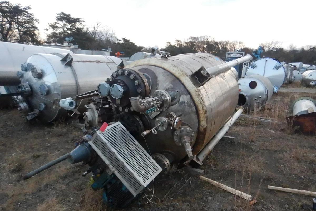 Used Reactor, 1,000 Gallon, 316L Stainless Steel, Brighton, Pfaudler Agitator, #5991814