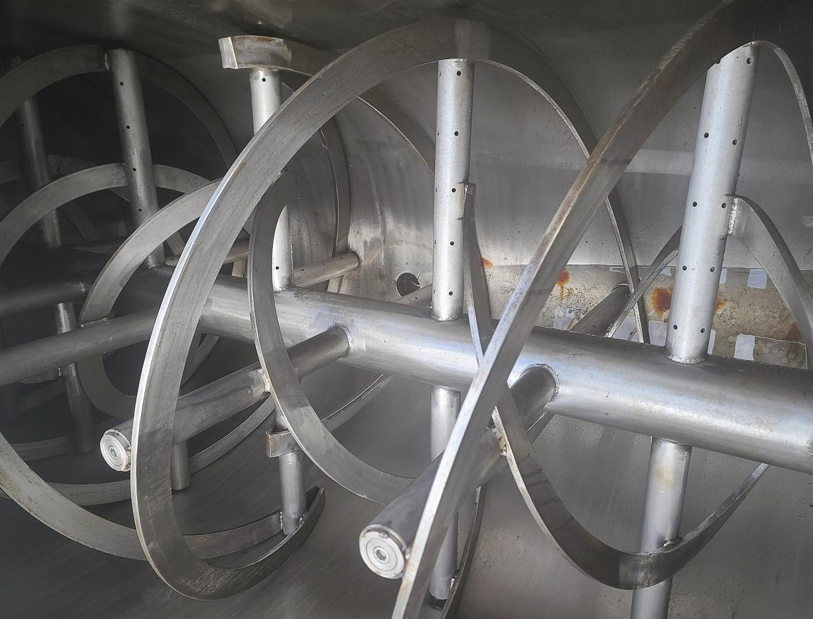 Used Mixer, Ribbon, 200 CF, Stainless Steel, Jacketed, Hollow Ribbons