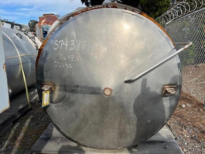 Used Tank, 1,300 Gallon, S/st, CT/CB, Insul, Spray Ball #S743884