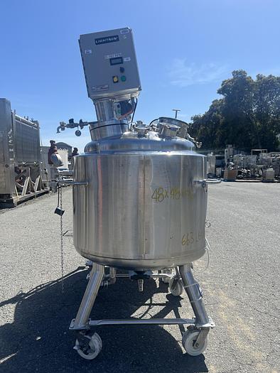 Used Reactor, 65 Gallon (250 Liters), 316L Stainless Steel, Jacketed, Agitated #S745443
