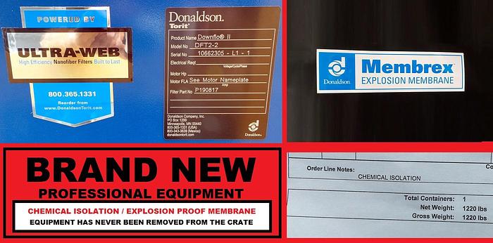 Used Dust Collector, Cartridge, Donaldson, Model DFT2-2 Downflo, Explosion Proof - #4880382