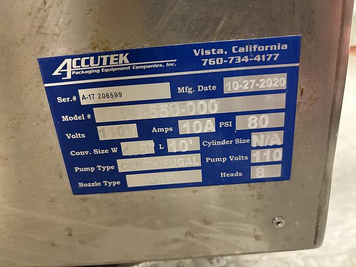 Used Filling Line, Bottle, Accutek, 2 oz, Filler, Labeler, Capper, #5991316
