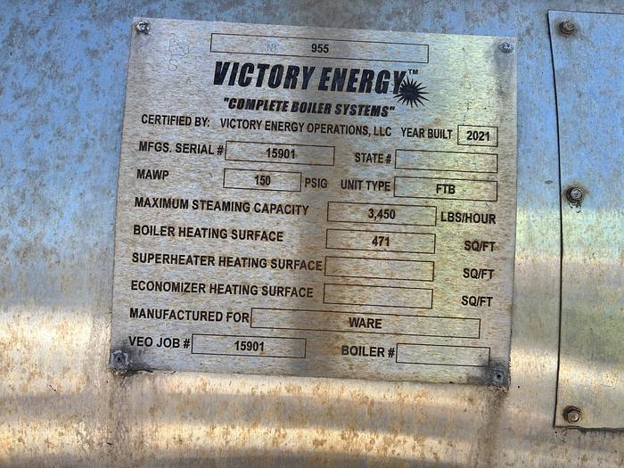 Used Boiler, 100 HP, 150 PSI, Victory Energy, ASME, Unused - #4740405