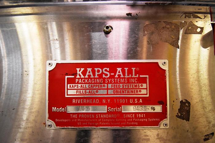 Used Sorter, Cap, Unscrambler, Fully Automatic, Kaps All, Model AU-4 #5991092