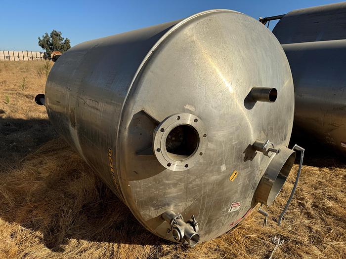 Used Tank, 2,000 Gallon, 316 Stainless Steel, 6' x 9', #5991032