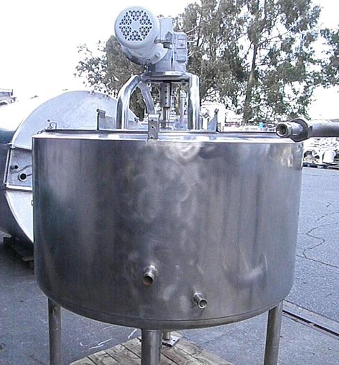 Used Tank, 235 Gallon, Stainless Steel, Jacketed, Agitation, Mueller #S745432