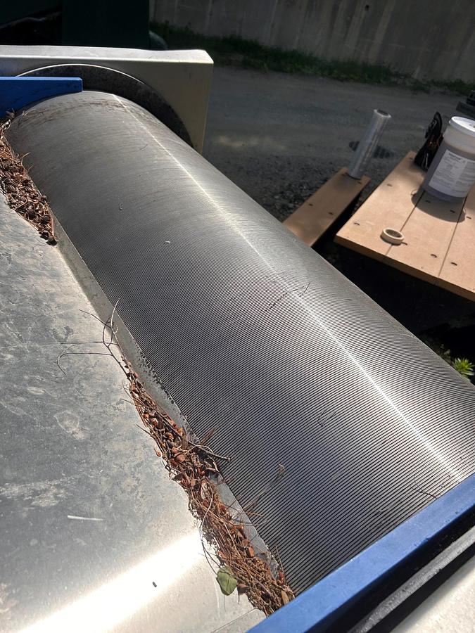 Used Rotary Screen, Stainless Steel, 24” Diameter x 48” Screen, Tank 48” x 48” x 96”, #5991576