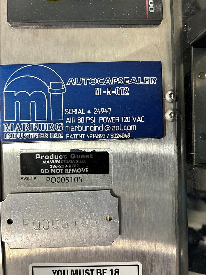 Used Sealer, Neck Bander, Sleeve Applicator, Marburg, Model M-5-GT2, #5991181