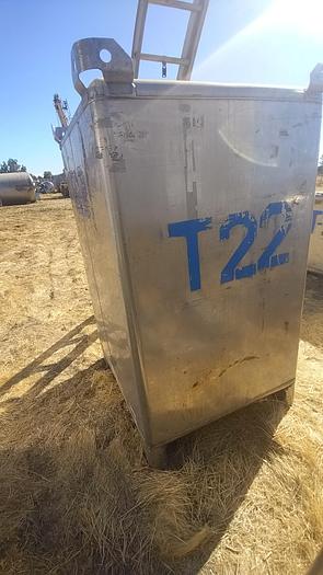 Used Tank, 550 Gallon, 316 Stainless Steel, Tote, #5991027