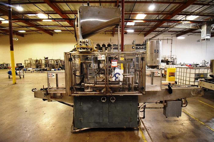 Used Capper, Automatic, 3-Spindle, Screw Capper, Cap Elevator and Hopper #5991096