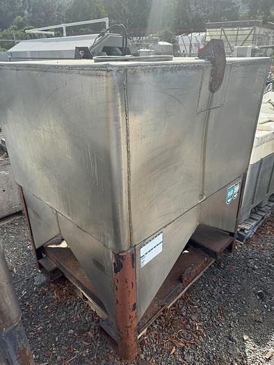 Used Hopper, 40 CF, S/st, 50" X 42", Cone Btm, Flo Bin, #L737001