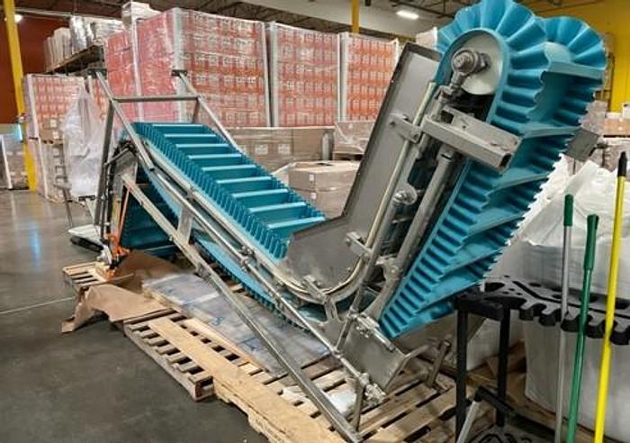 Used Conveyor, Belt, Incline, Cleated, Stainless Steel, Andgar, Z-Frame #C745228