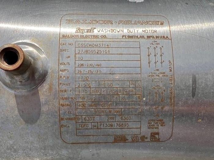 Used Pump, Positive, Waukesha, Model 224, 10 HP, Rectangular Flange, Feed Hopper #S745409