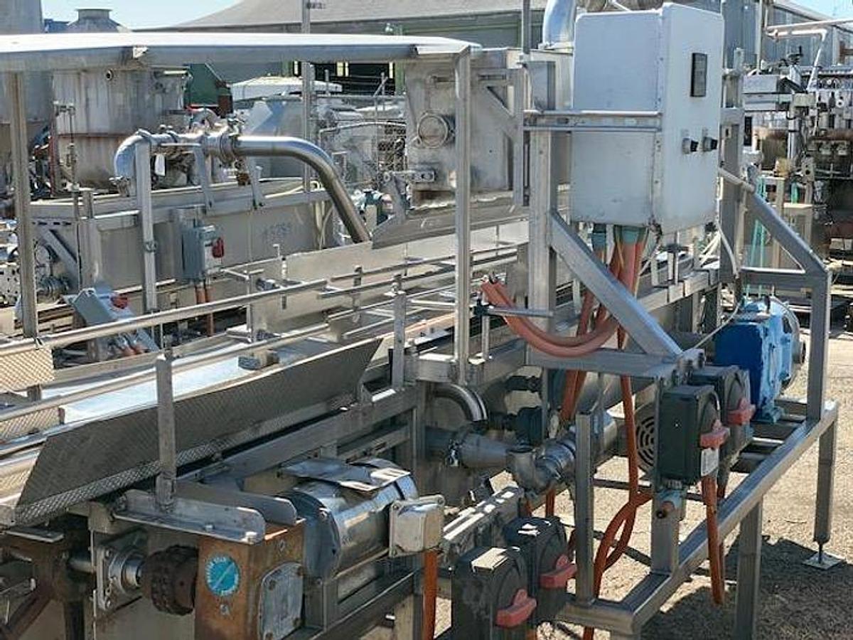 Used Briner, Overflow, Stainless Steel, 12 feet, Volta Belt Conveyor, Waukesha 130 U1 Pump, #5991929