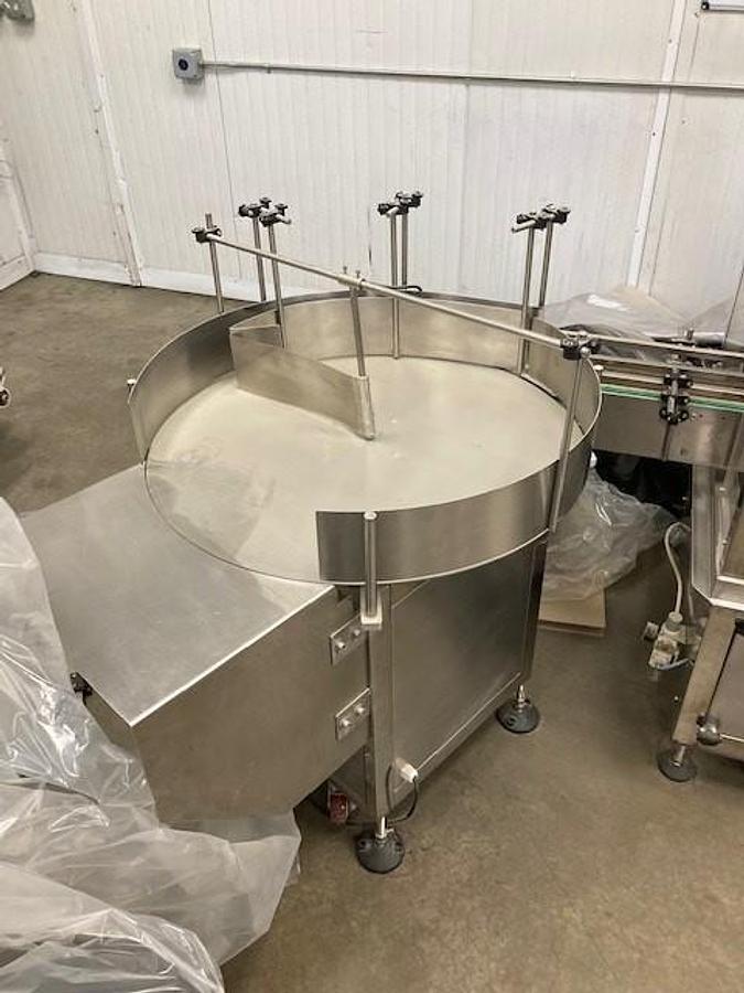 Used Bottling Line, Chinese-Made, 2-Head Servo Filler, Capper, Labeler, Jacketed Hopper, Conveyors, #