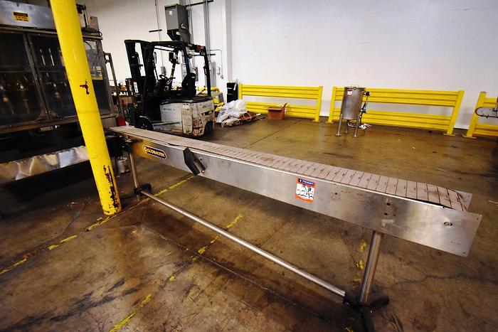 Used Conveyor, Belt, 7.5" Wide X 10' Long, Stainless Steel, Variable Speed, Globaltek #5991098