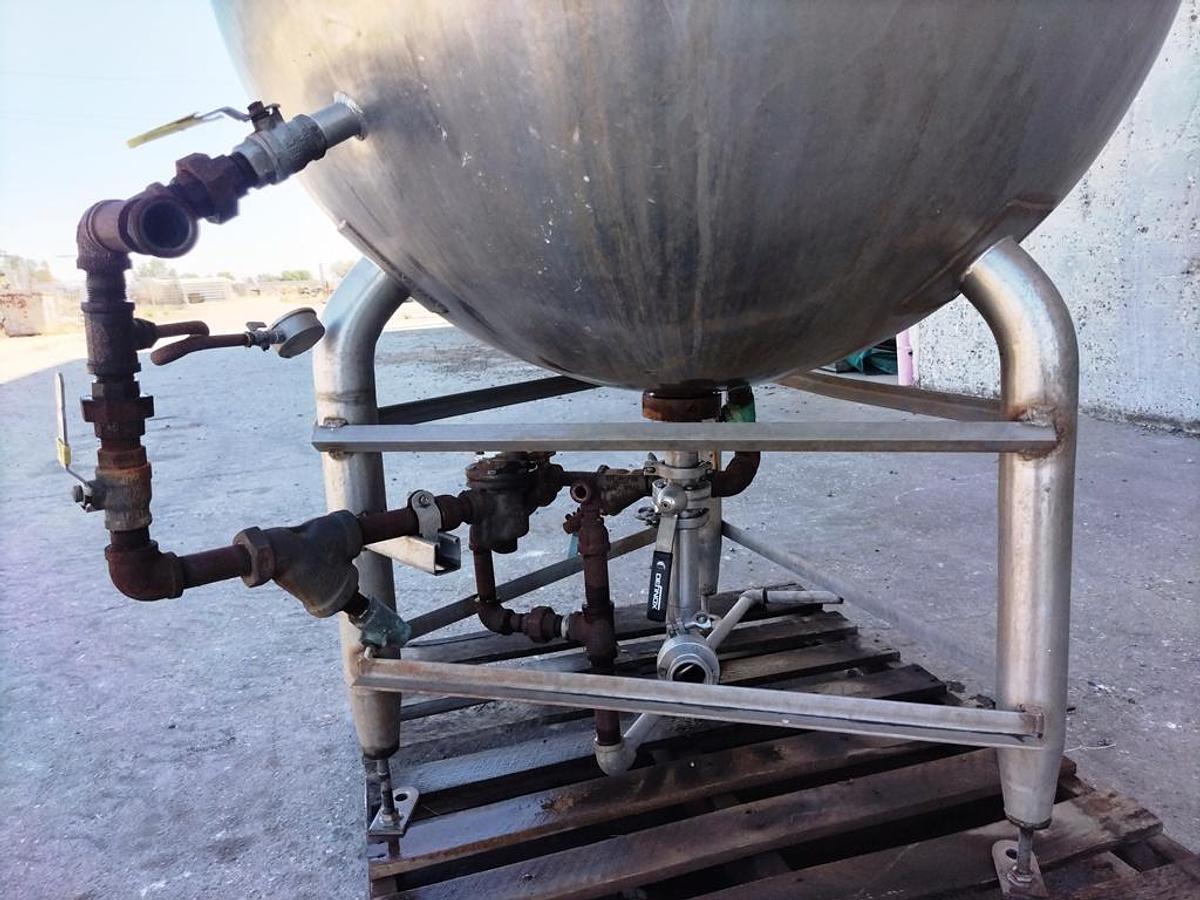 Used Kettle, 200 Gallon, Jacketed, Stainless Steel, Agitator, Lee Industries, 2 HP, #5991933