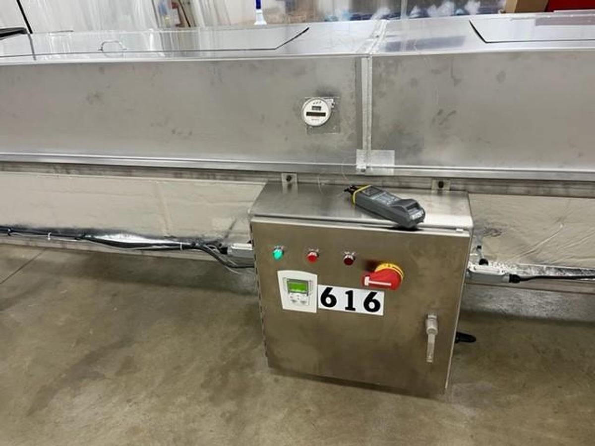 Used Cooling Tunnel, 12', Stainless Steel, Conveyorized, Monark Equipment, #5991763