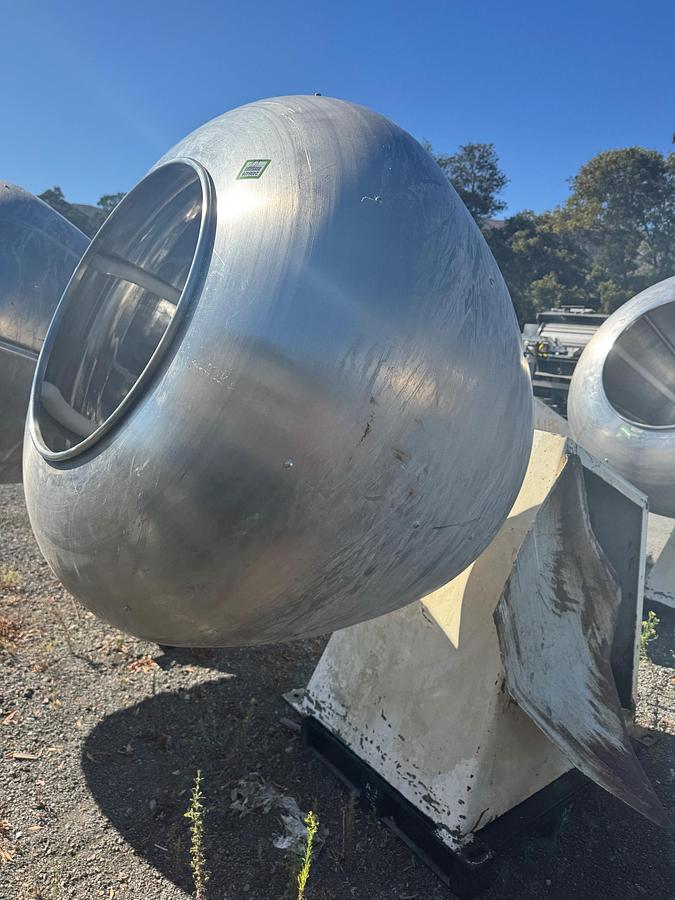 Used Coating Pan, 48" Diameter, Stainless Steel, Teflon Baffles, (2) Available, #5991574