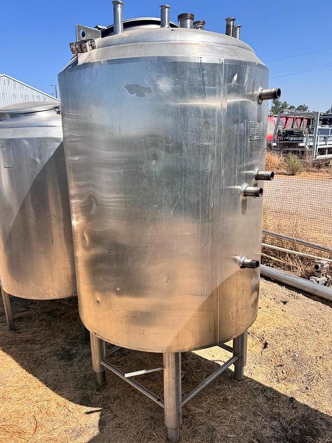 Used Tank, 200 Gallon, Stainless Steel, Jacketed, Cherry-Burrell, #5991980