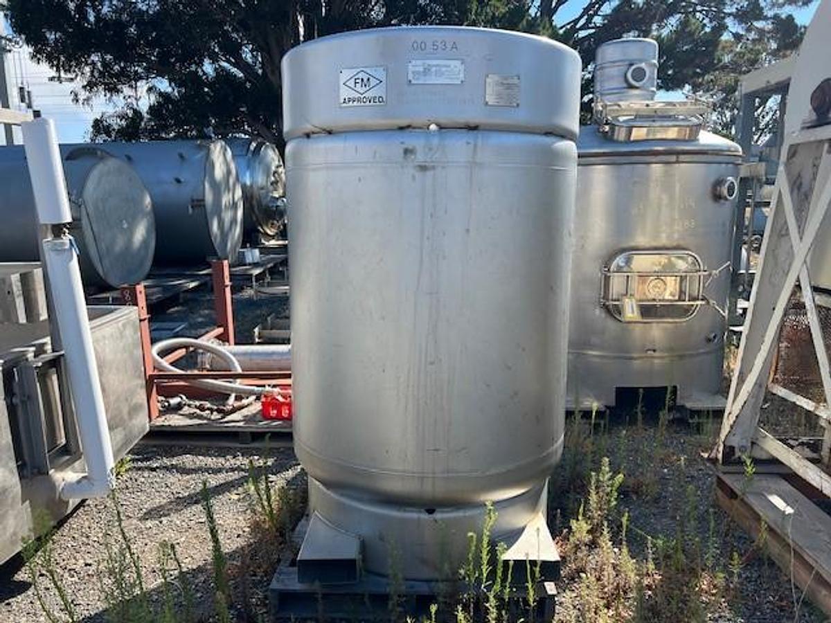 Used Tank, 330 Gallon, S/st, 40 PSI, Sharpsville, DT/DB #5991410