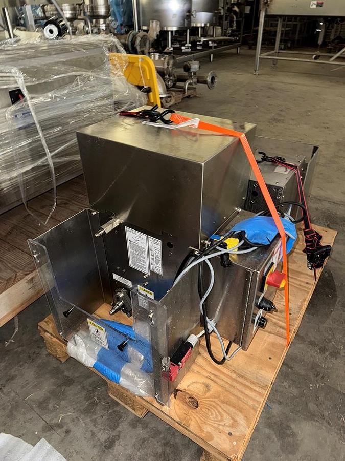 Used Filler, Piston, Monoblock, M&O Perry with (3) Filamatic Piston Fillers, Crimper, Stainless Steel, #5991418