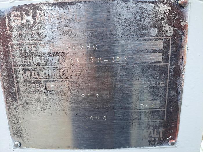 Used Centrifuge, Super, Clarifier, Sharples, AS-26VHC, 5 HP #S745164