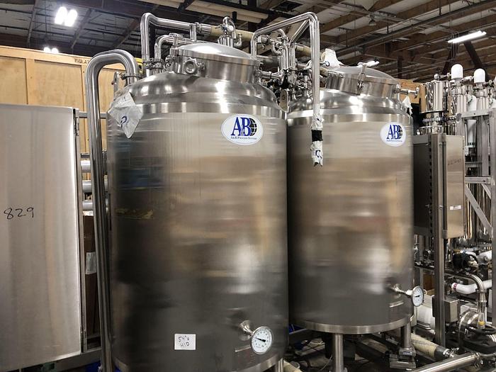 Used CIP Skid, 2-Tank, 230-Gallon, 316L Stainless Steel, A&B Process Systems - #4750220