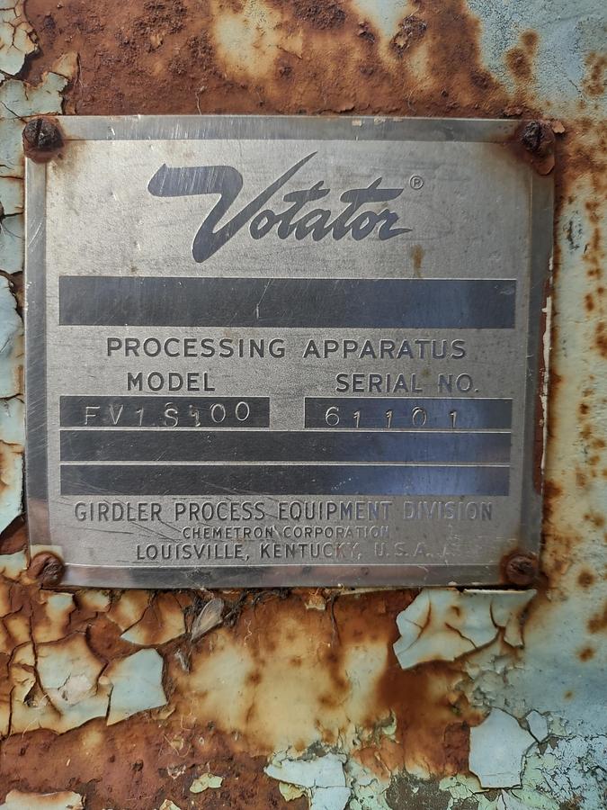 Used Votator, 6" X 72", Single, Girdler, S/st, 7.5 HP, #C718690