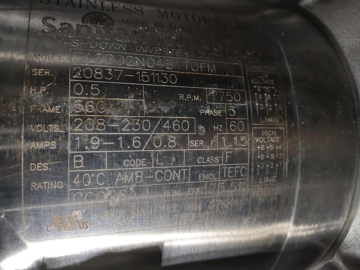 Used Reactor, 40 Gallon (150 Liters), 316L Stainless Steel, Jacketed, 45 PSI Internal, Agitated #S745436