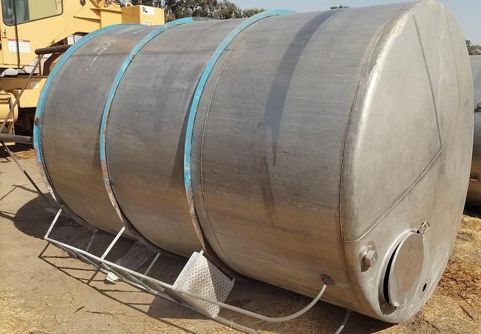 Used Tank, 2,000 Gallon, Stainless Steel, 6' X 9' #S745305