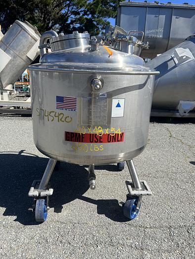 Used Reactor, 40 Gallon (150 Liters), 316L Stainless Steel, Jacketed, 45 PSI Internal #S745420
