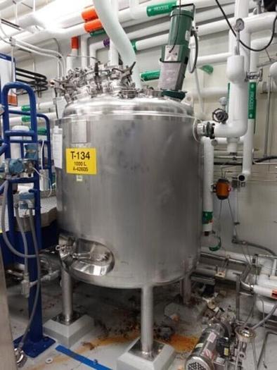 Used Reactor, 265 Gallon (1000 Liters), 316L S/St, Jkt, Agitated #S745446