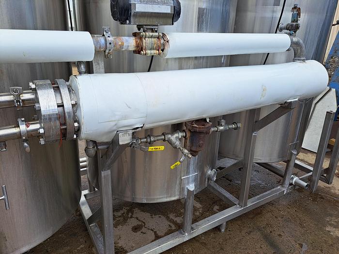 Used CIP, 3-Tank CIP Skid, 370 Gallon, 304 S/st, PIA, Heat Exchanger #S745252