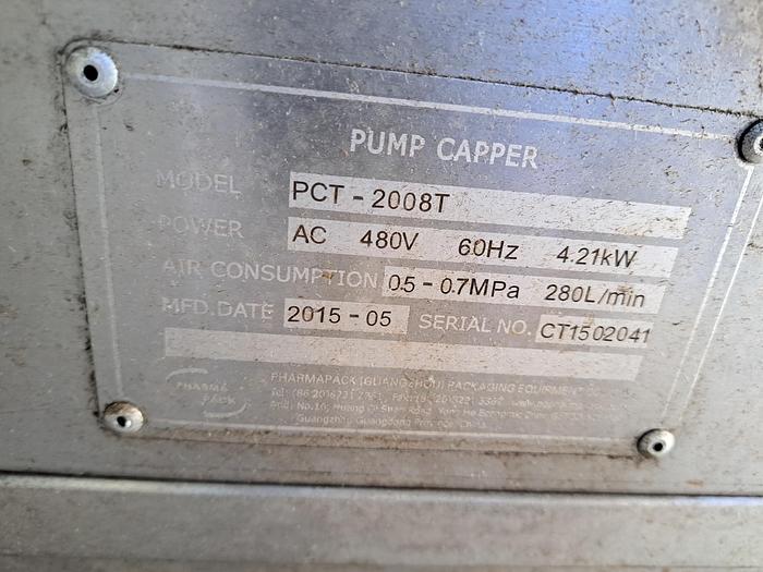Used Capper, Pump Capper, Rotary Capper, Pharma Pack, Model PCT-2008T #5991109