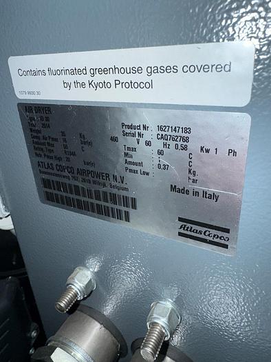 Used Compressor, 10 HP, Atlas Copco, Type GA7VSF+ FF, 46 CFM #S745372