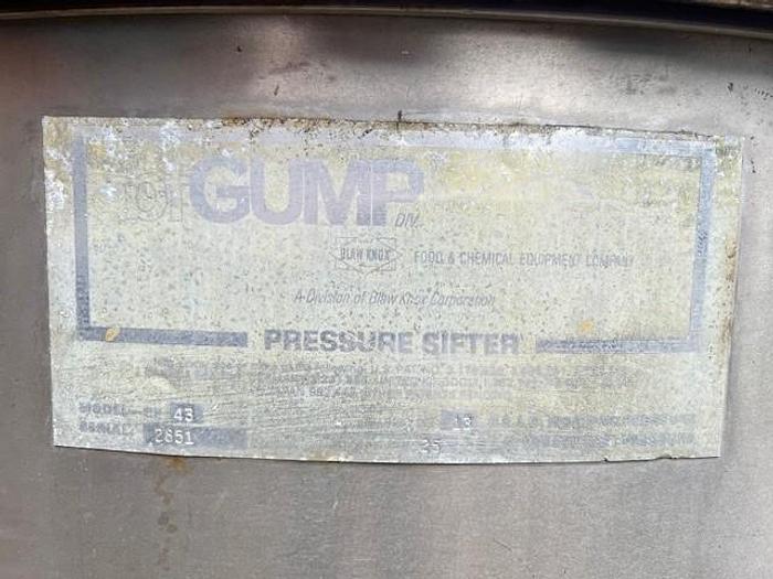 Used Screen, Sifter, Gump, CP-43, S/st, Pressure, 48", #S664635
