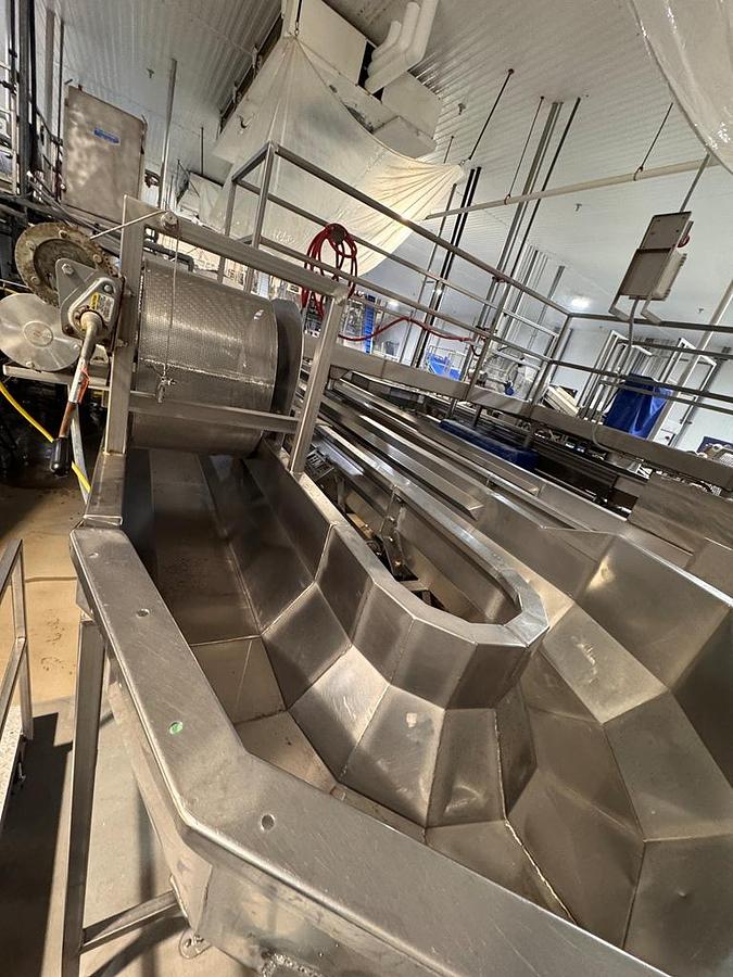 Used Washer, Flume, 16" x 100 linear feet, Stainless Steel, Dunk Reels, Pumps, #5991858
